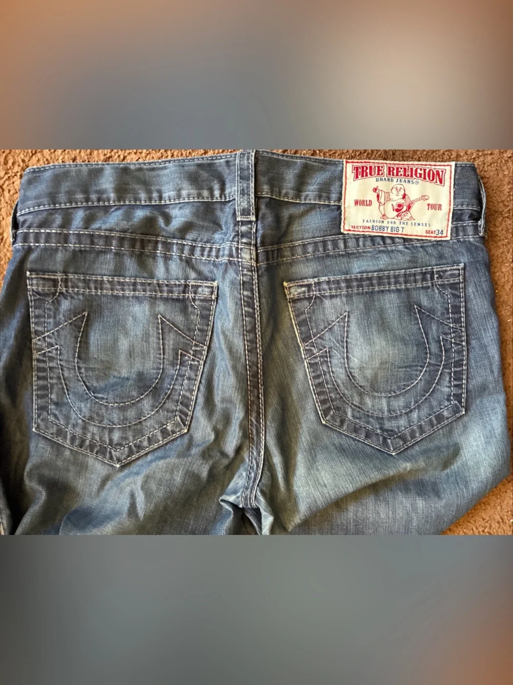 True Religion Denim Jeans - Light Blue Wash Bobby Big T